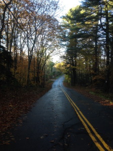 Fall day in Maine walking with my wife